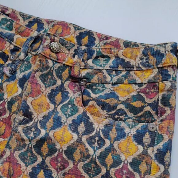 NWT R13 Boy Straight Jeans 24/25/26/27 Gold Orange Ikat - Picture 9 of 11